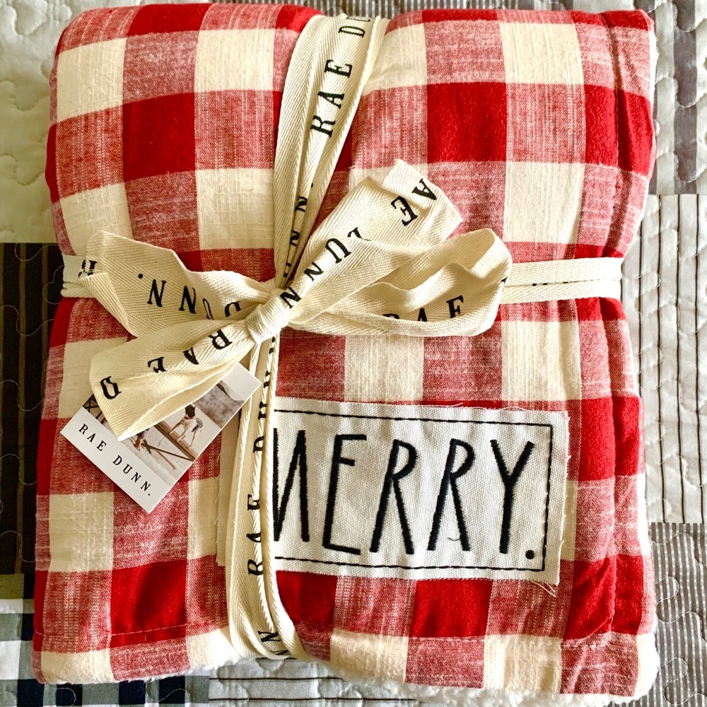 Rae Dunn Christmas Buffalo Check Throw